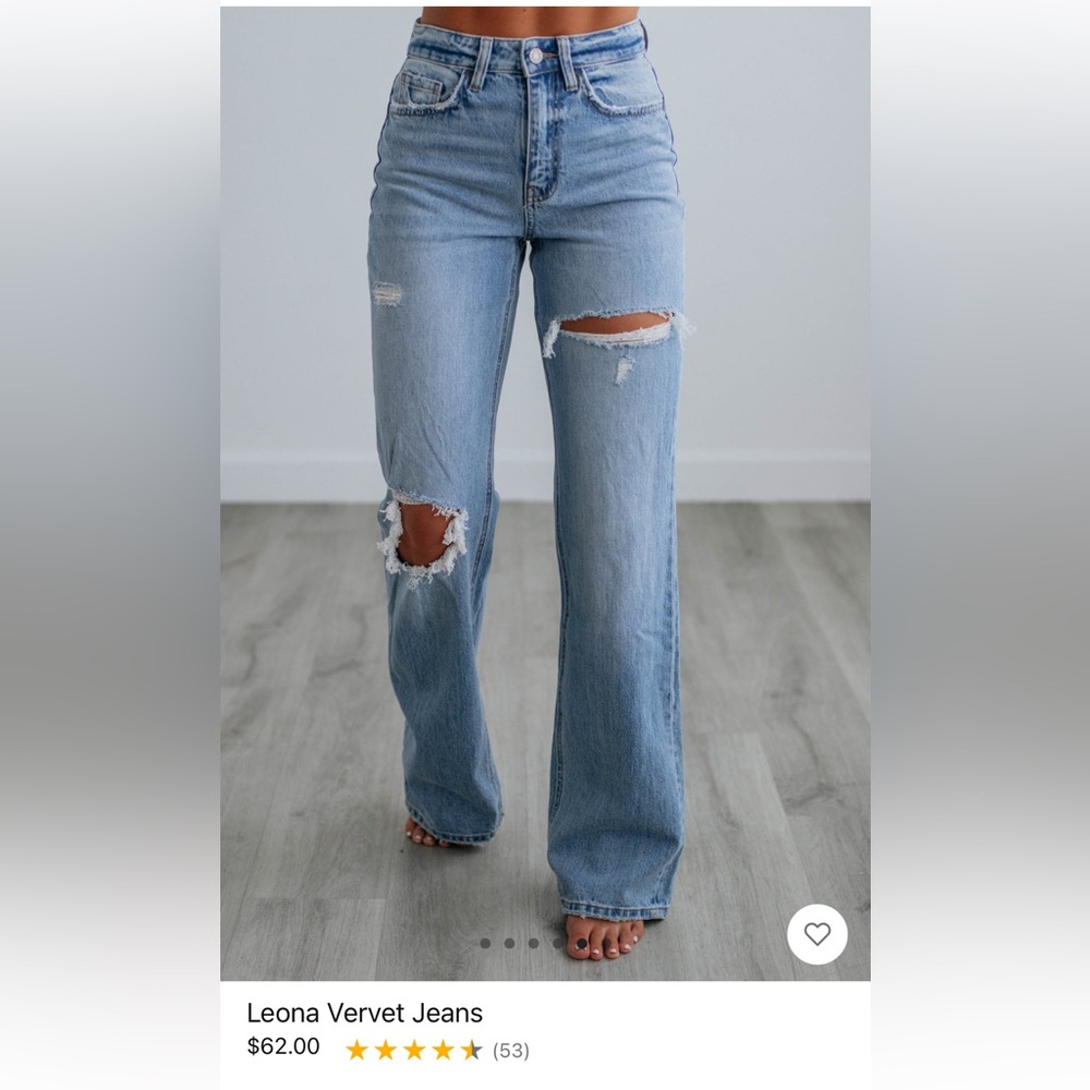 ❤️ Vervet jeans in style Leona size 25 high rise straight leg distressed